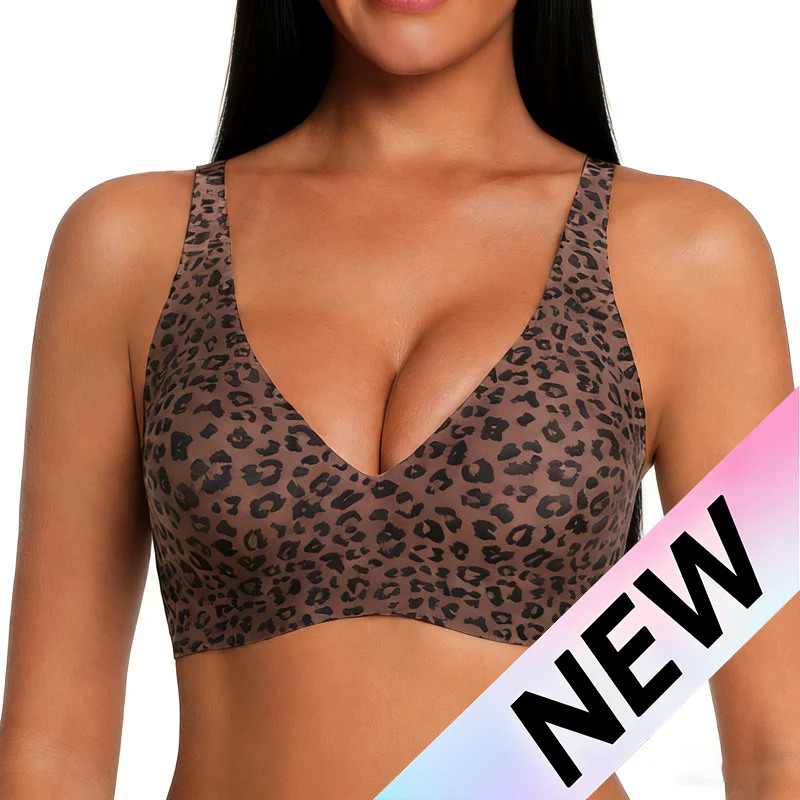 Wireless Leopard V-Neck Contour Bra