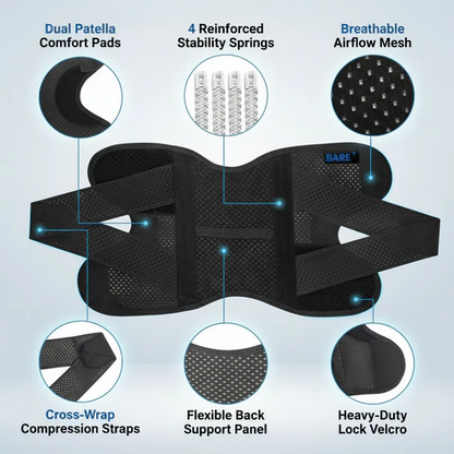 🌟 Knee Brace: 4-Spring Maximum Stability Support