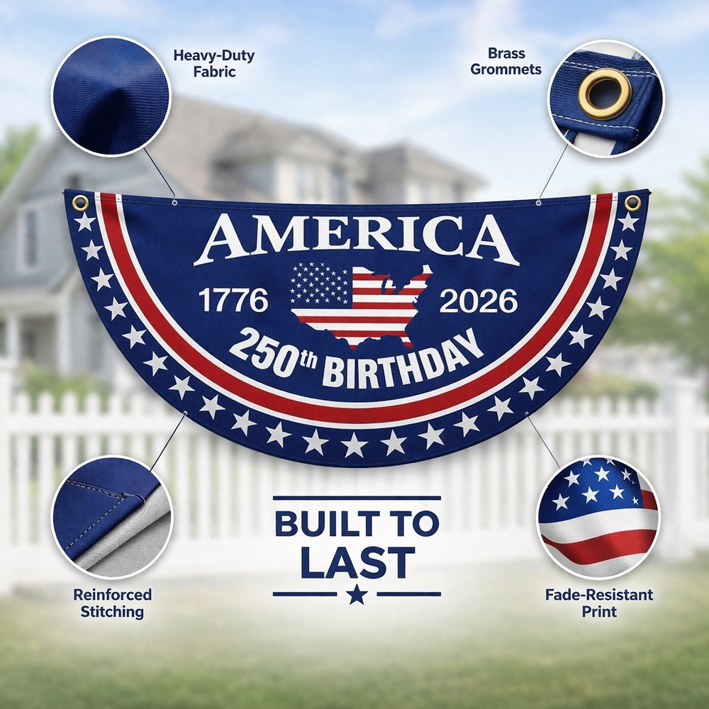 Celebrate America's 250th Birthday Banner detail 1