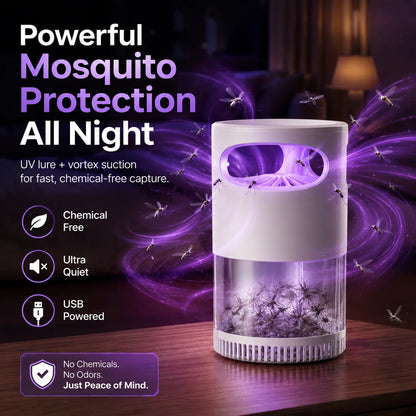 🚫No More Mosquito At Night🌙Quiet UV Mosquito Trap – Chemical-Free & Safe for Kids & Pets🦟