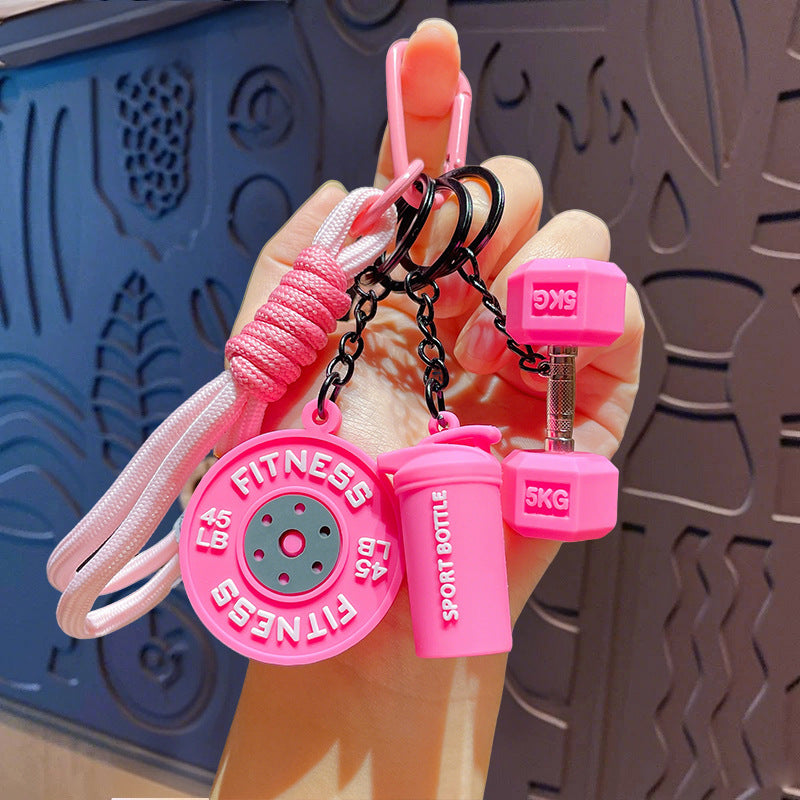 🔥Hot Sale 50% OFF🤩Mini Dumbbell Barbell Keychain🏋🏻 | 🏃🏻Fitness Dopamine Color Bag Charm 🌈🎁