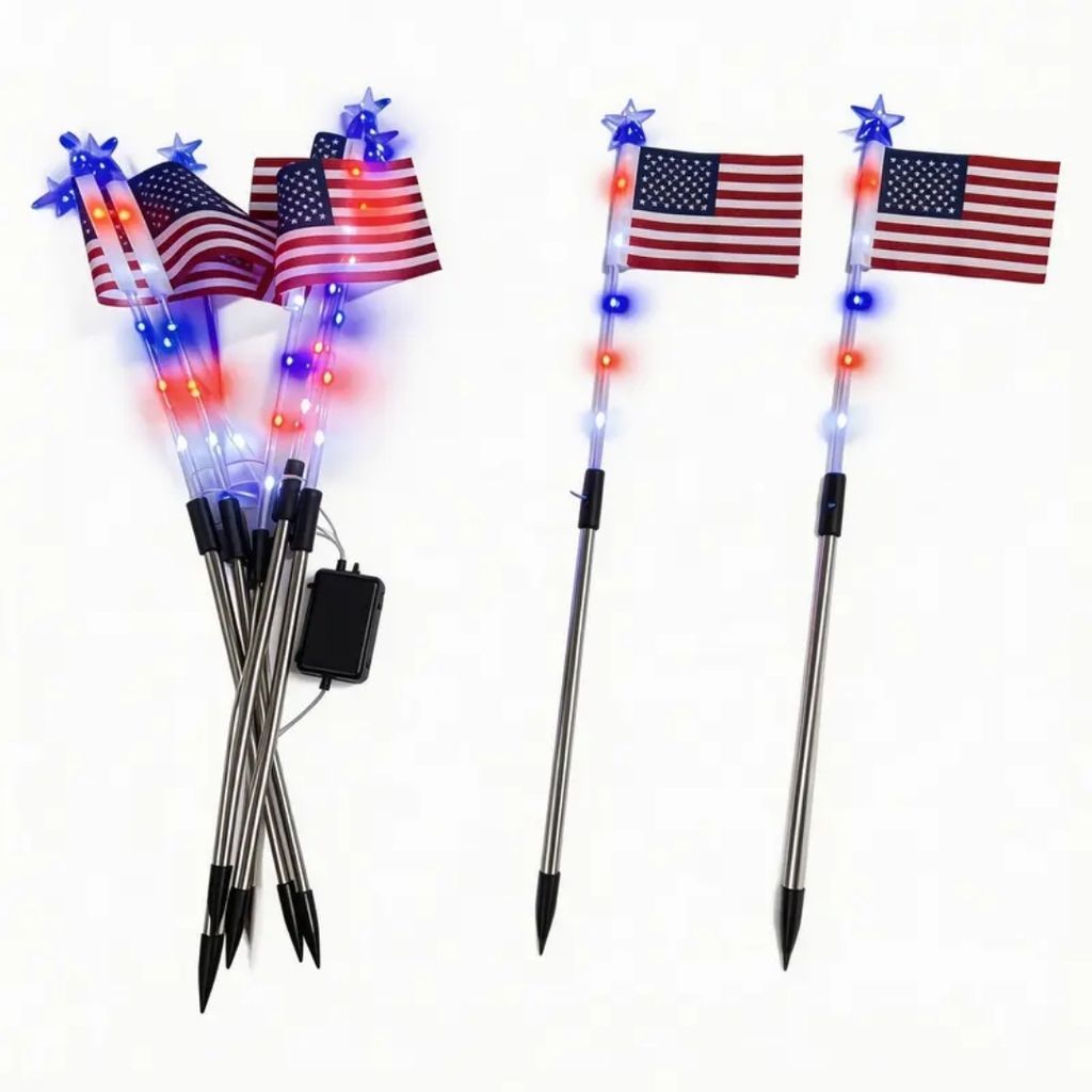 Limited Edition 2026 USA 250th Anniversary 8 Solar Flag Lights – 1776–2026 Heritage Edition 🇺🇸