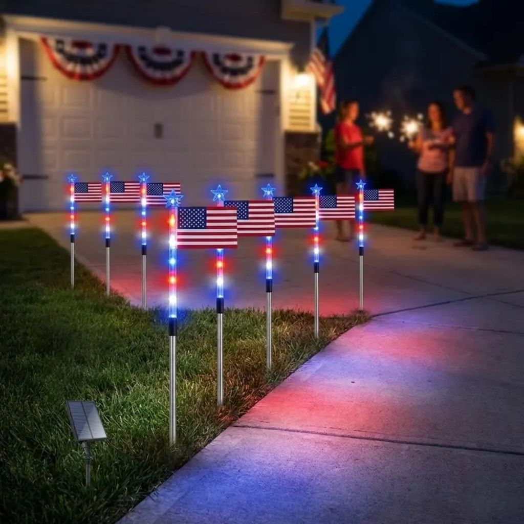 Limited Edition 2026 USA 250th Anniversary 8 Solar Flag Lights – 1776–2026 Heritage Edition 🇺🇸