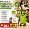 🛍️✨ 🔥LIMITED-TIME SALE🔥 2-in-1 Expandable Rolling Shopping Tote 🛍️🛞 Hidden Wheels, Expandable Zip & 44LB Capacity