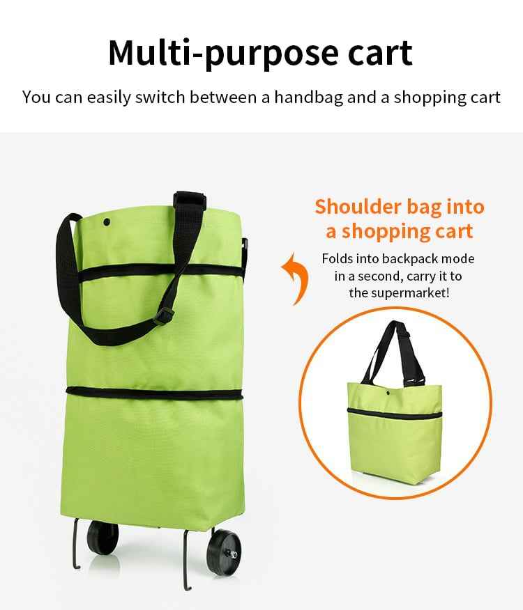 🛍️✨ 🔥LIMITED-TIME SALE🔥 2-in-1 Expandable Rolling Shopping Tote 🛍️🛞 Hidden Wheels, Expandable Zip & 44LB Capacity