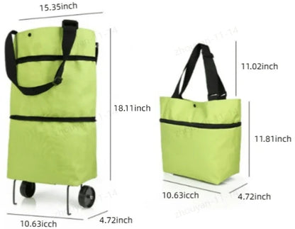 🛍️✨ 🔥LIMITED-TIME SALE🔥 2-in-1 Expandable Rolling Shopping Tote 🛍️🛞 Hidden Wheels, Expandable Zip & 44LB Capacity