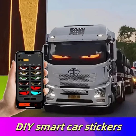 🔥Flash Sale✨Gør-det-selv-bil Dynamisk LED Smart Farverig Øjenlampe Blød Skærm
