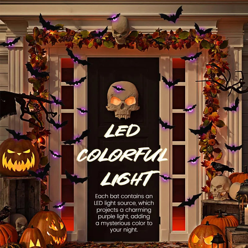 🦇 Leuchtende 3D Fliegende Fledermaus Lichter – Sofortige Halloween Wanddekoration