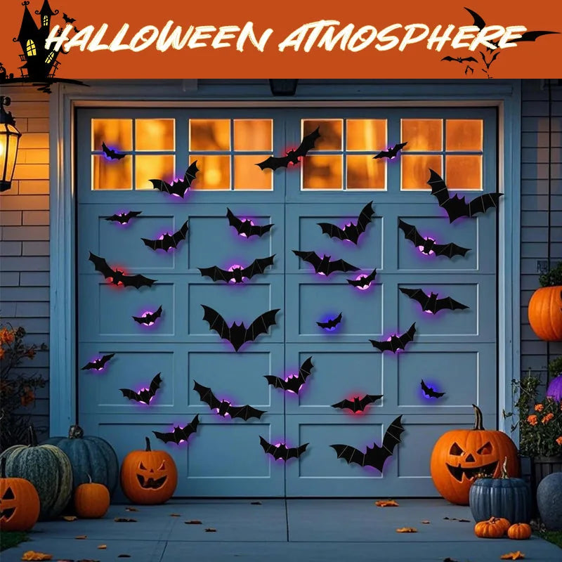 🦇 Leuchtende 3D Fliegende Fledermaus Lichter – Sofortige Halloween Wanddekoration