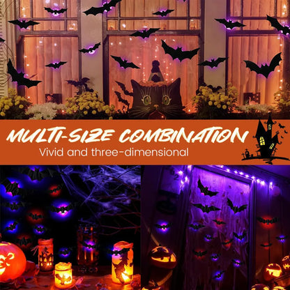 🦇 Leuchtende 3D Fliegende Fledermaus Lichter – Sofortige Halloween Wanddekoration