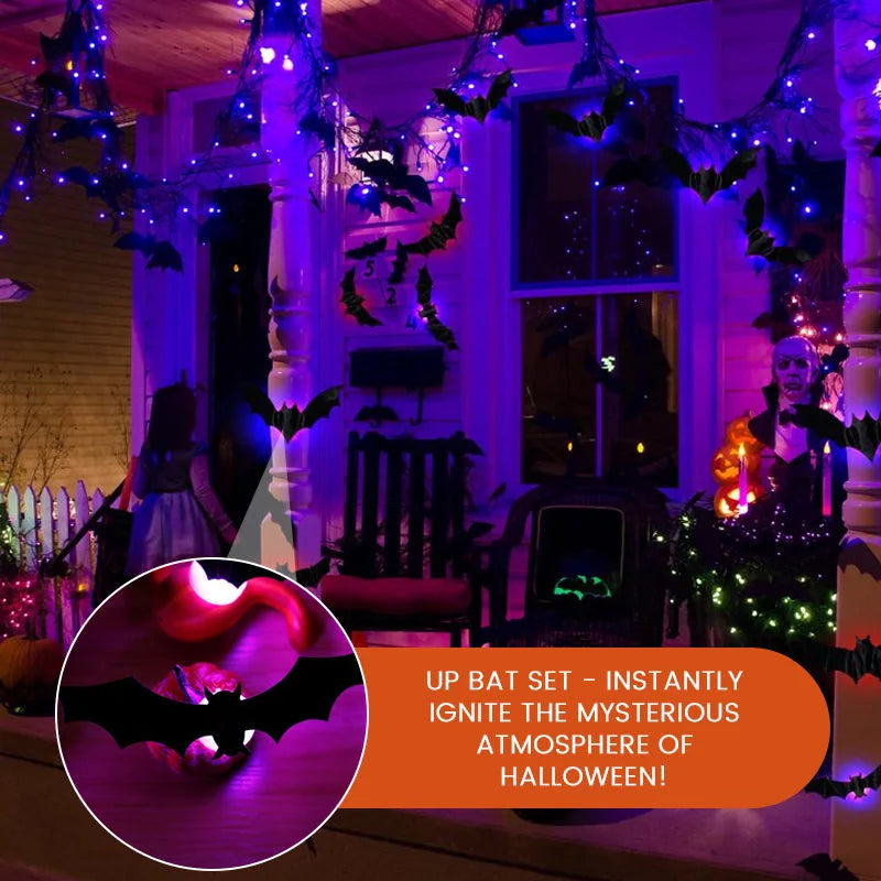 🦇 Leuchtende 3D Fliegende Fledermaus Lichter – Sofortige Halloween Wanddekoration