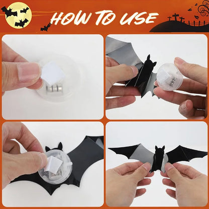 🦇 Leuchtende 3D Fliegende Fledermaus Lichter – Sofortige Halloween Wanddekoration