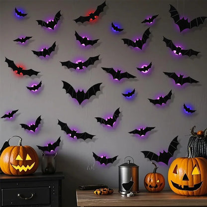 🦇 Leuchtende 3D Fliegende Fledermaus Lichter – Sofortige Halloween Wanddekoration