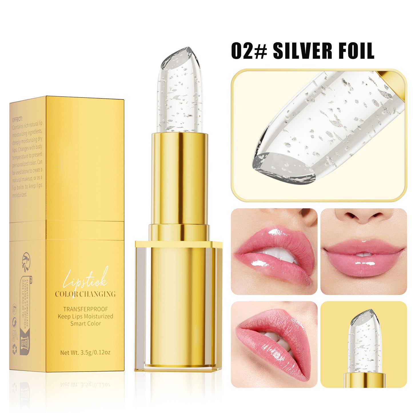 🔥50% Off✨Transferproof Color-Changing Lipstick💄CrystalClear Color Alchemy 💋 Auto-Tints on Contact!