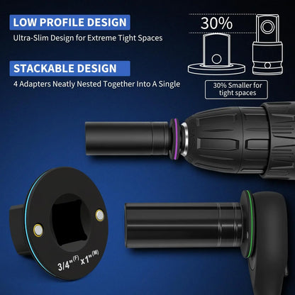 🔥 Robuster, flacher Schlag-Steckschlüsseleinsatz-Adapter-Satz | Neue Version 2026