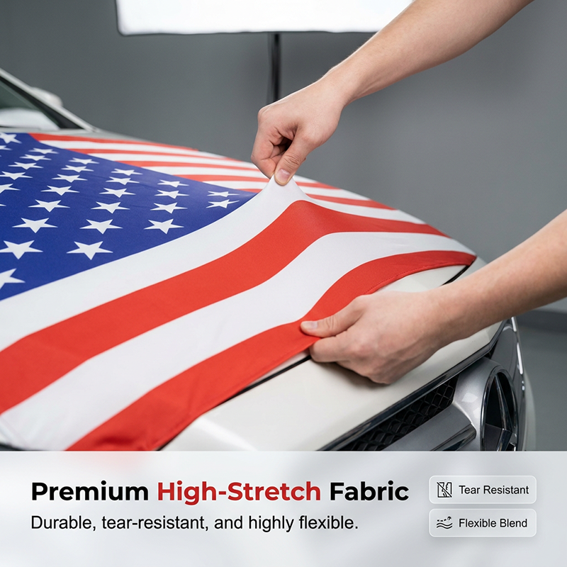 🔥Last Day Promotion🎁Patriotic Car Hood Flag Cover - ⭐ Turn Any Vehicle Into A Patriotic Statement