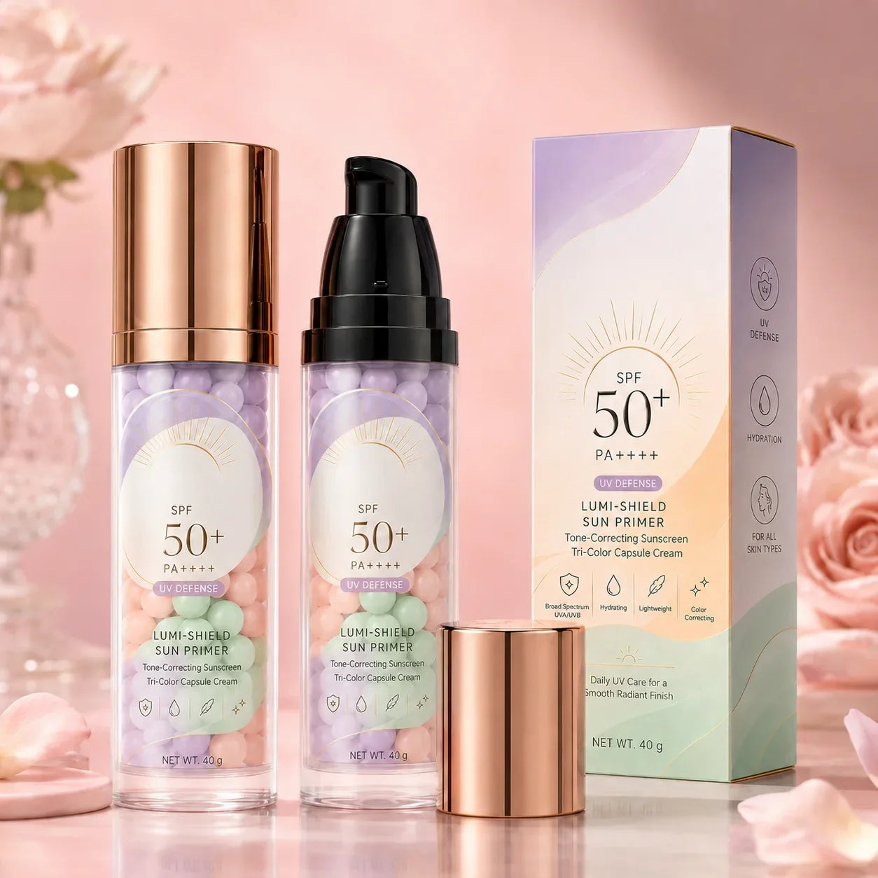 Three-Color Protective Isolation Cream with SPF 50 Coverage