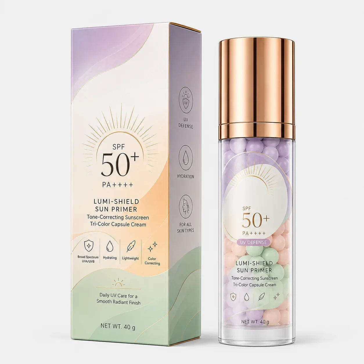 Three-Color Protective Isolation Cream with SPF 50 Coverage