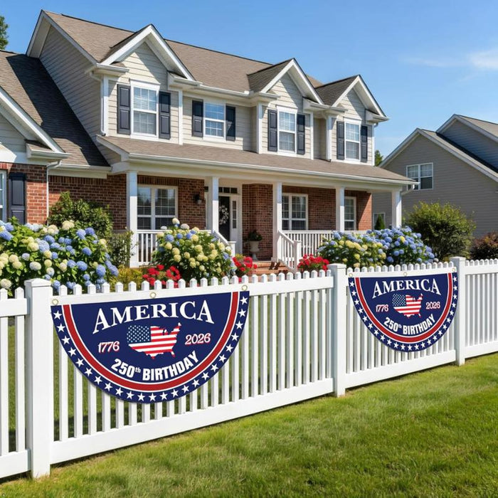Celebrate America's 250th Birthday Banner porch display